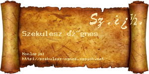 Szekulesz Ágnes névjegykártya