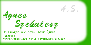 agnes szekulesz business card
