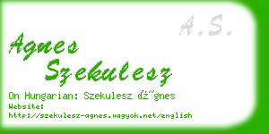 agnes szekulesz business card